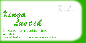 kinga lustik business card